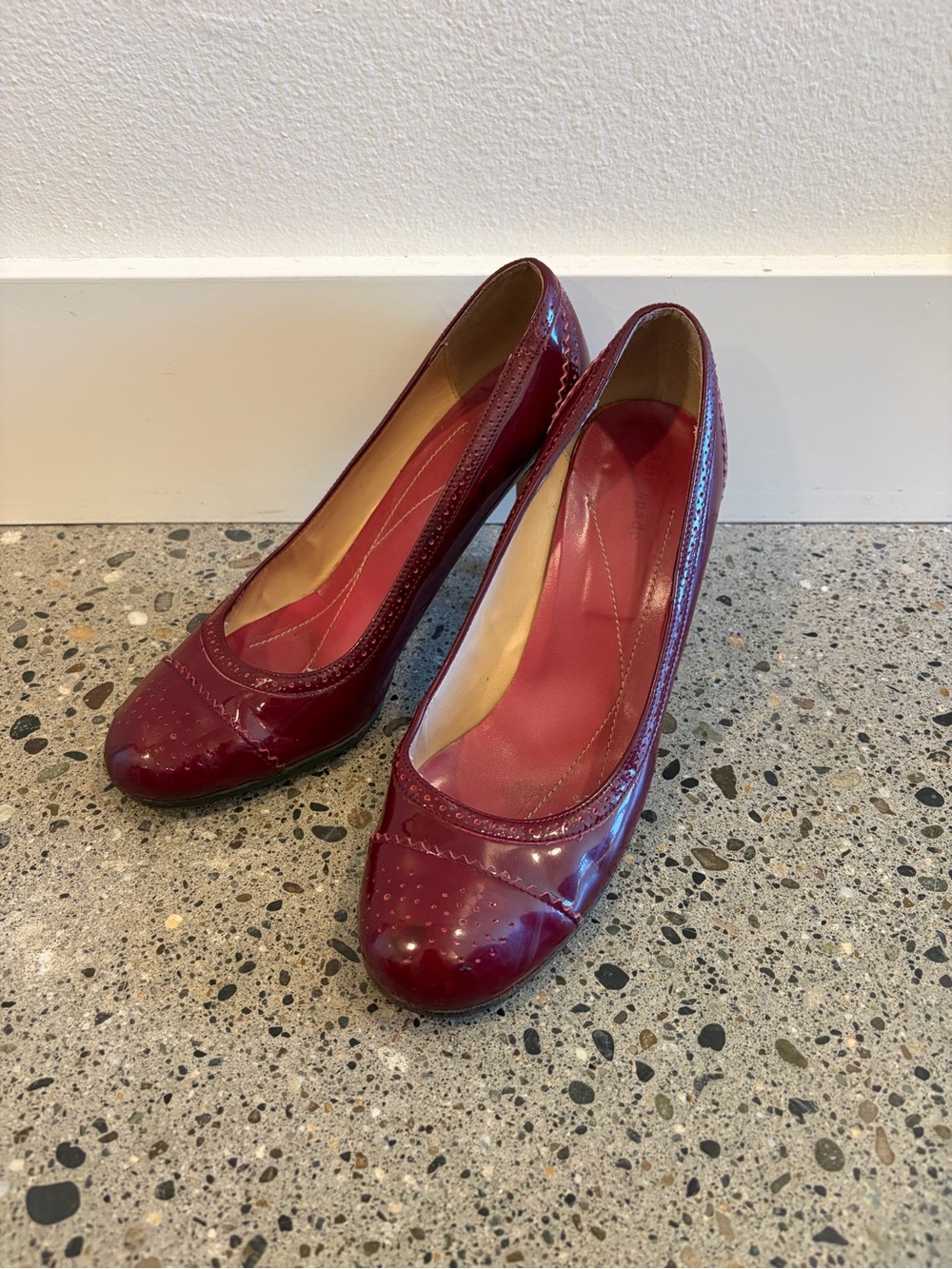 kate spade Patent Leather Burgundy Heel Pumps